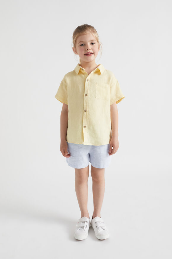 Boxy Linen Shirt  Lemon  hi-res
