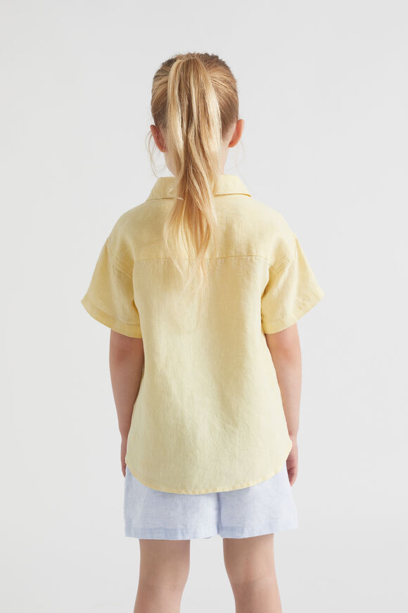 Boxy Linen Shirt  Lemon  hi-res