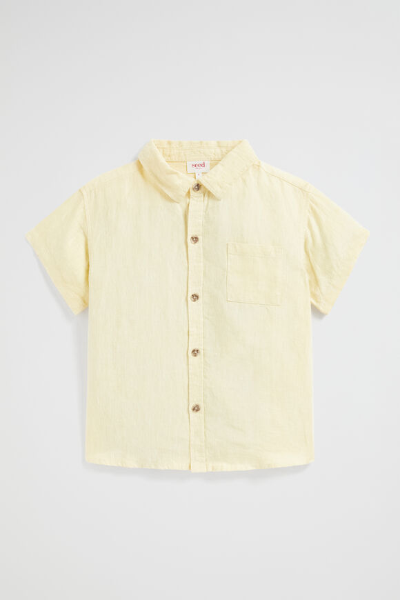 Boxy Linen Shirt  Lemon  hi-res