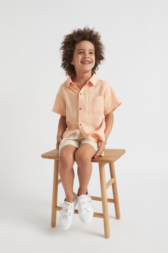 Boxy Linen Shirt  Tangelo  hi-res