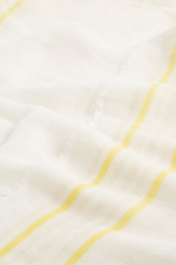 Linen Stripe Scarf  Whisper White Stripe  hi-res