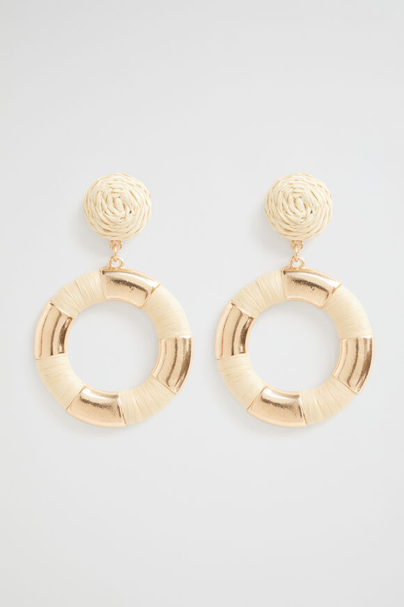 Raffia Wrap Earring  Natural Gold  hi-res