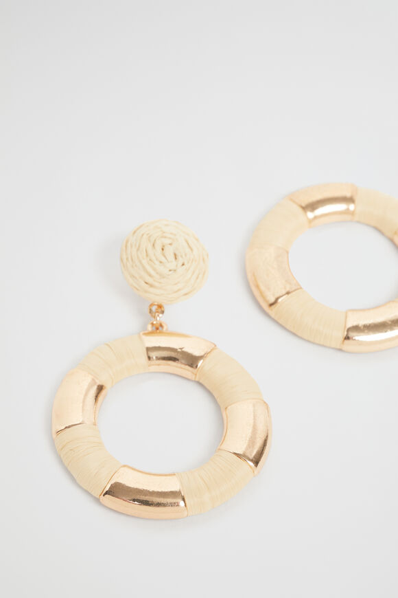 Raffia Wrap Earring  Natural Gold  hi-res