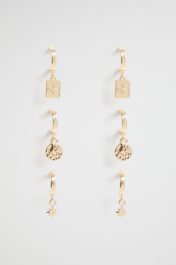 Charm Hoop Pack  Gold  hi-res