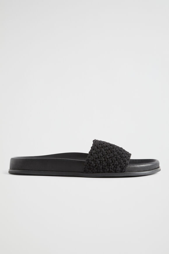 Donna Crochet Slide  Black  hi-res
