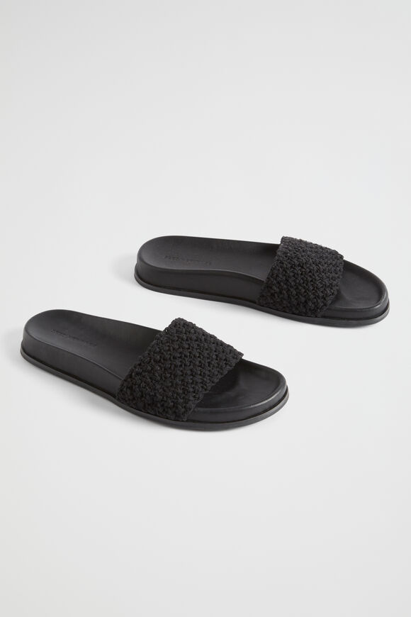 Donna Crochet Slide  Black  hi-res