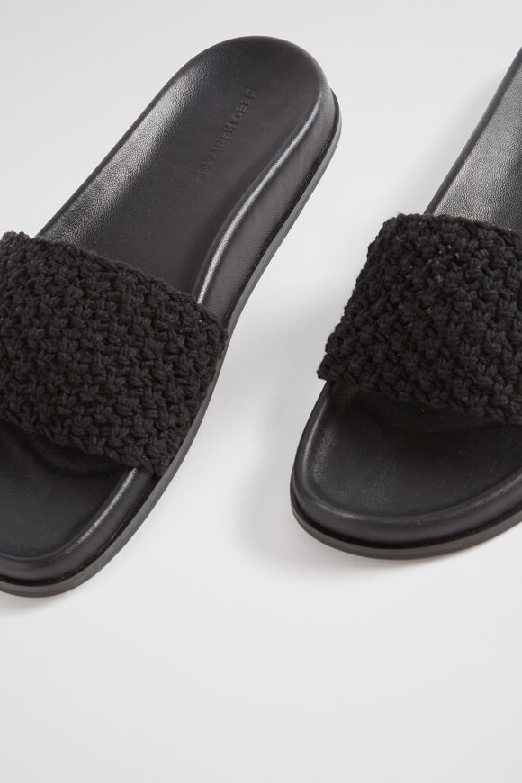 Donna Crochet Slide  Black  hi-res