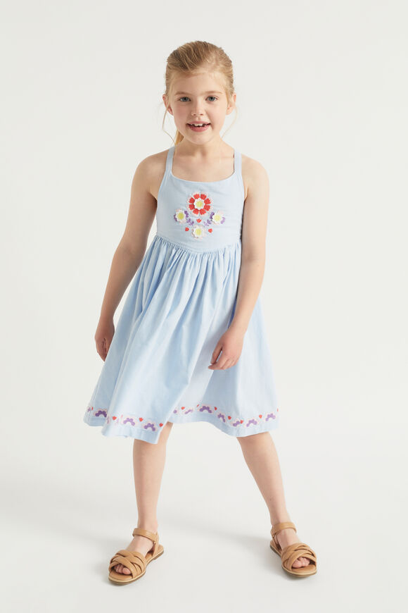 Embroidered Dress  Baby Blue  hi-res