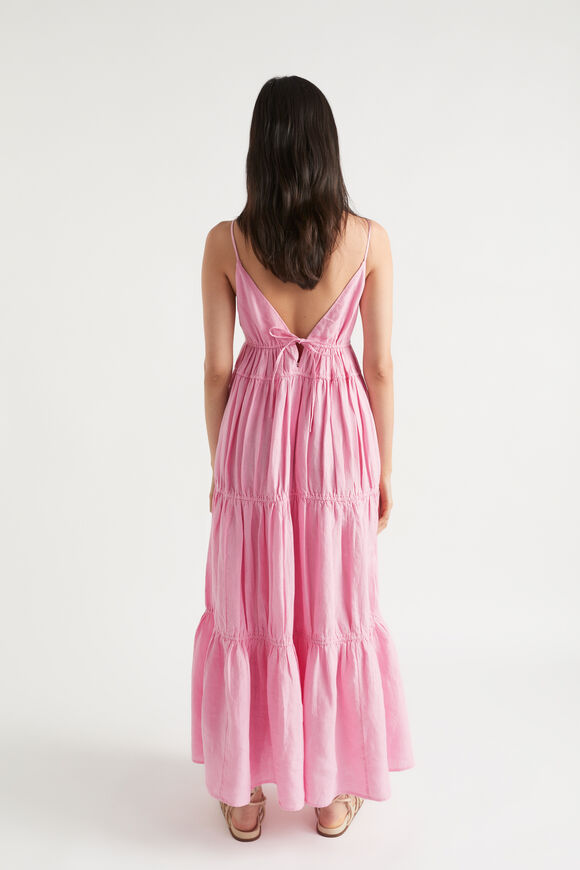 Linen Tiered Maxi Dress  Soft Orchid  hi-res