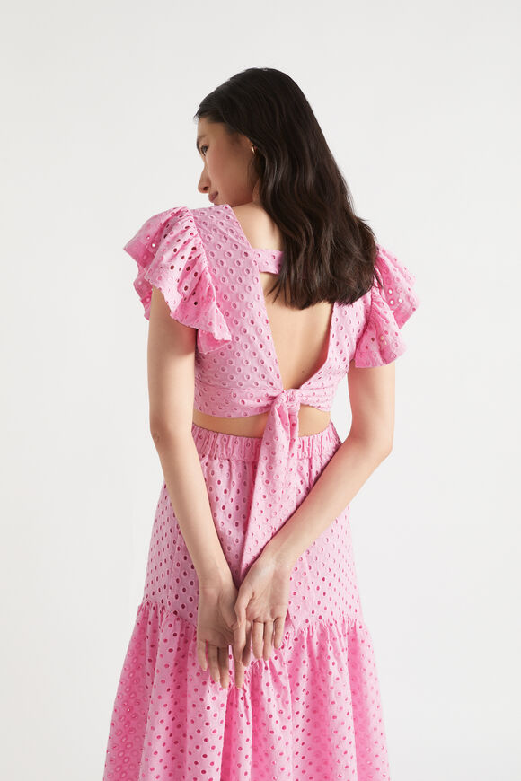 Broderie Tiered Midi Skirt  Soft Orchid  hi-res