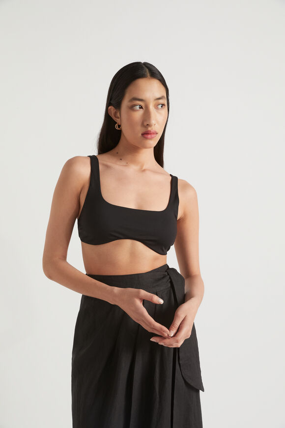 Linen Wrap Sarong  Black  hi-res
