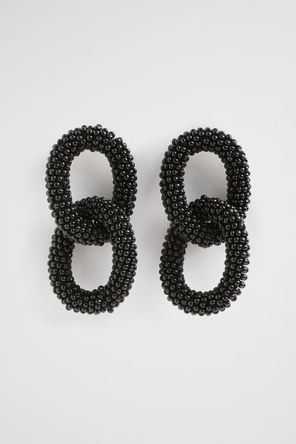 Bead Link Earring  Black  hi-res