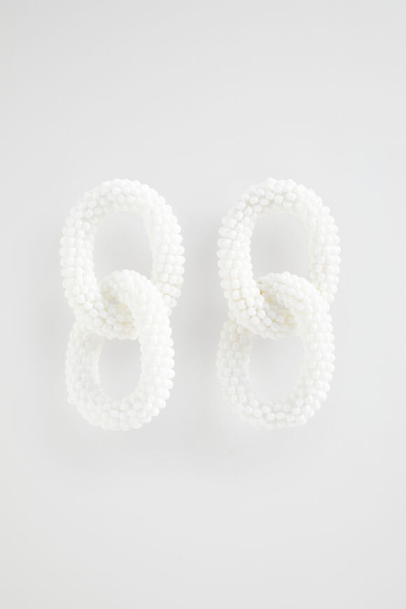 Bead Link Earring  White  hi-res