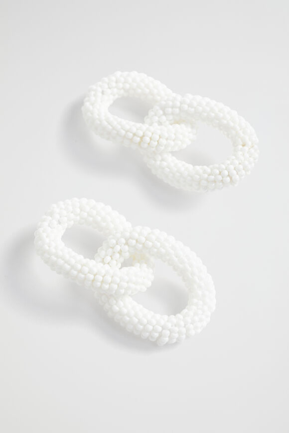 Bead Link Earring  White  hi-res