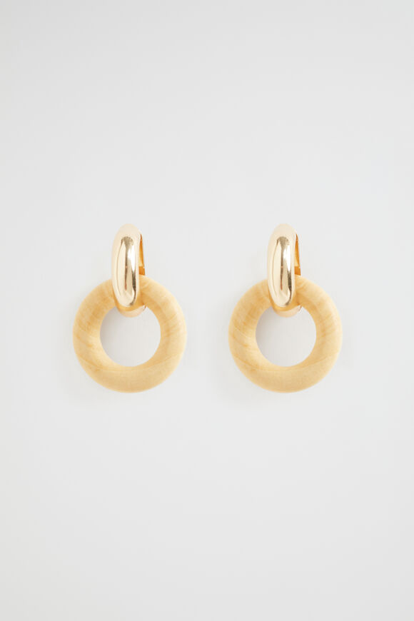 Wood Circle Earring  Wood  hi-res