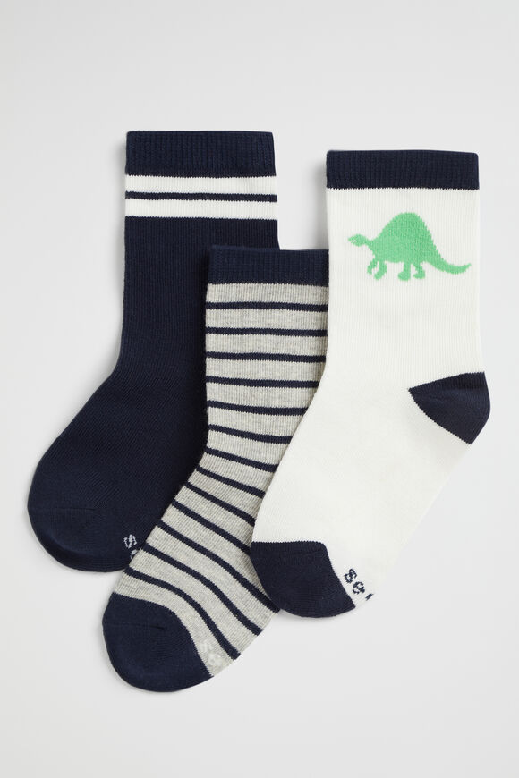 Dino Sock 3 Pack  Multi  hi-res