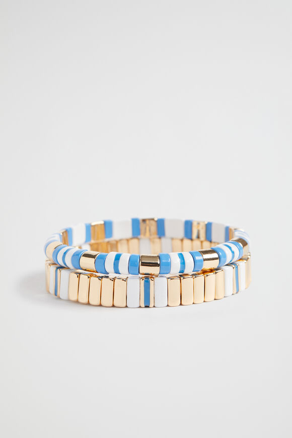 Colourblock Bracelet Set  Soft Cobalt  hi-res