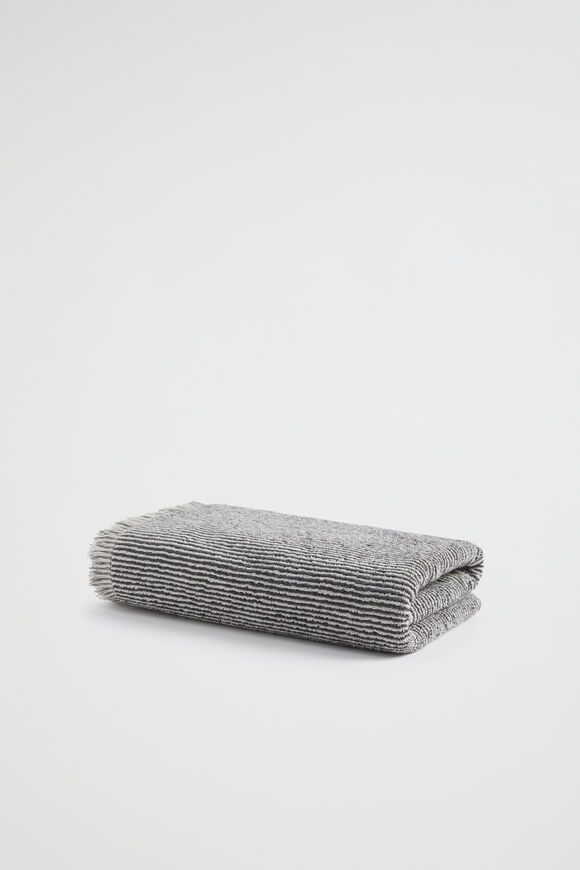 Stripe Textured Towel  Charcoal  hi-res