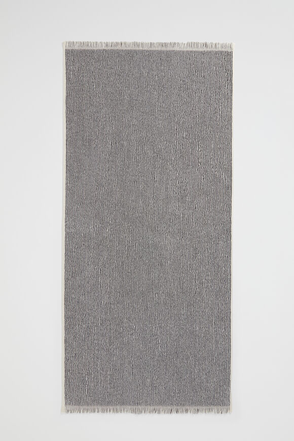 Stripe Textured Towel  Charcoal  hi-res