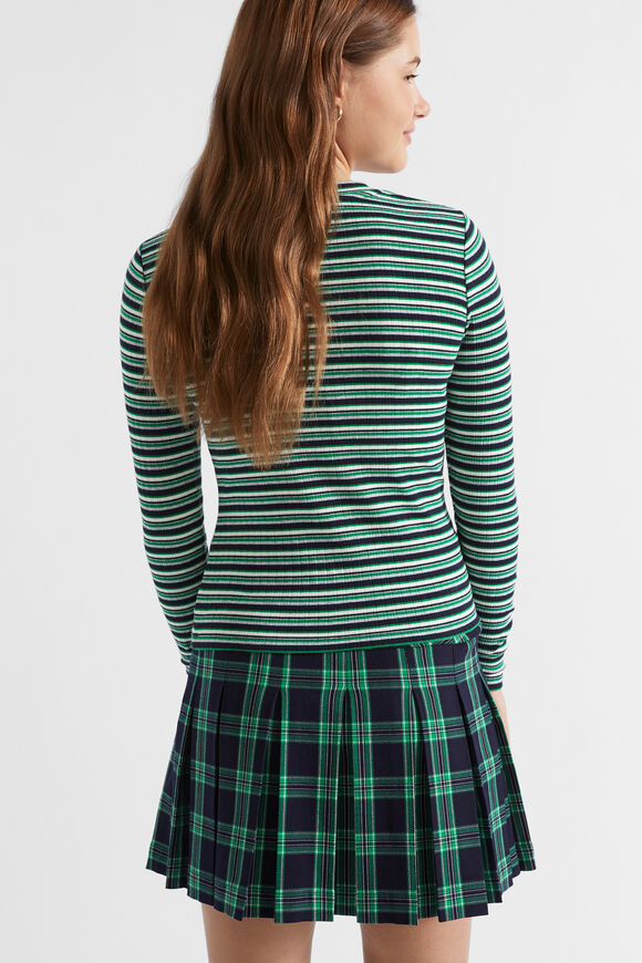 Rib Stripe Tee  Emerald Green  hi-res