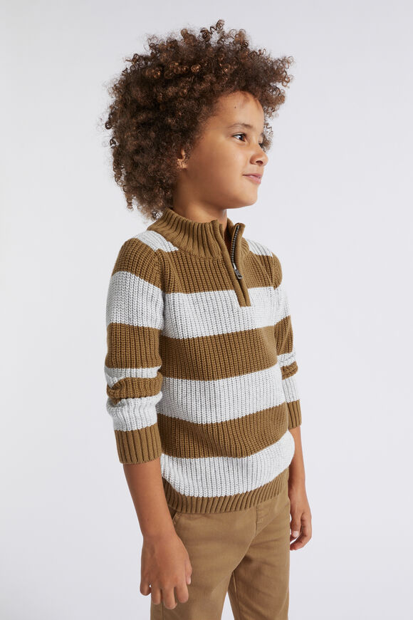 Block Stripe Knit  Cocoa  hi-res