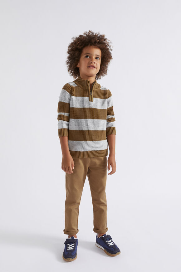 Block Stripe Knit  Cocoa  hi-res