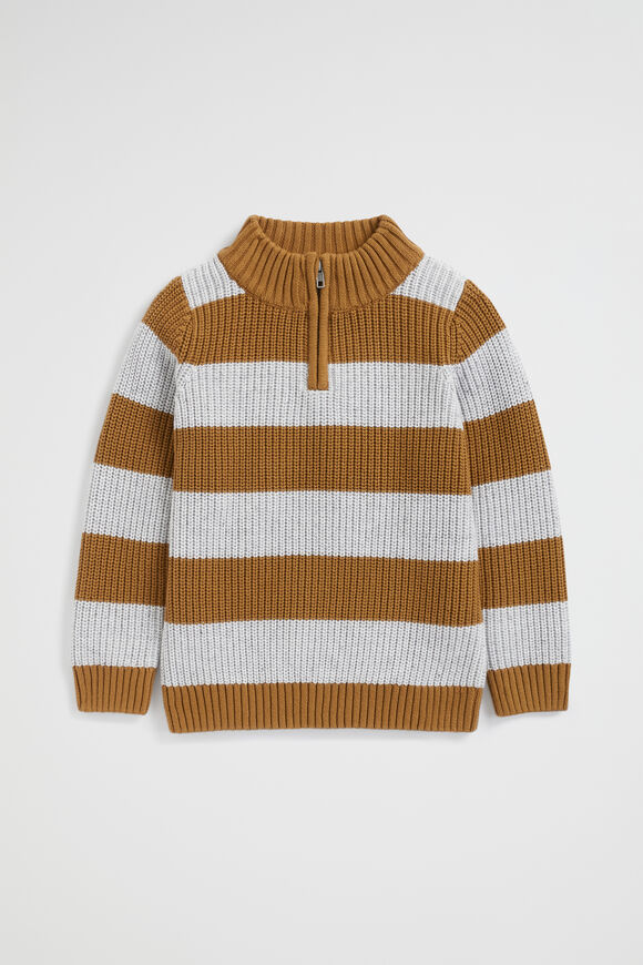 Block Stripe Knit  Cocoa  hi-res