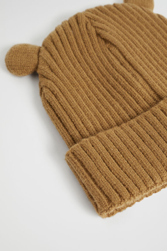Novelty Rib Beanie  Cocoa  hi-res