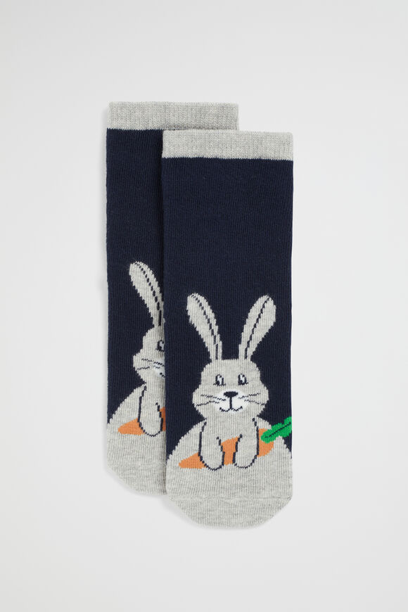 Bunny Sock  Navy  hi-res