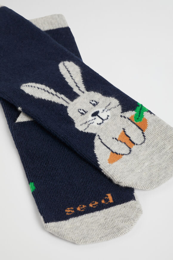 Bunny Sock  Navy  hi-res