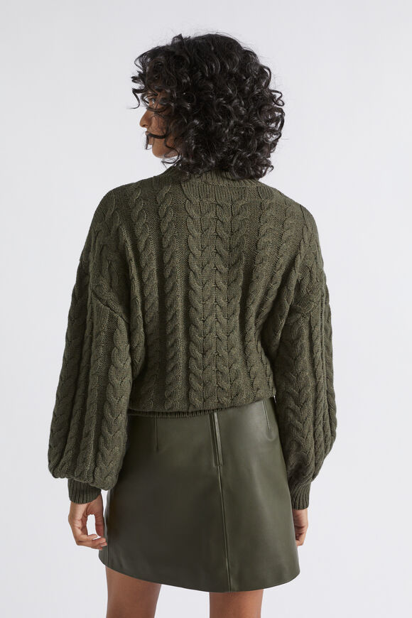 Leather A Line Mini Skirt  Dark Fern  hi-res