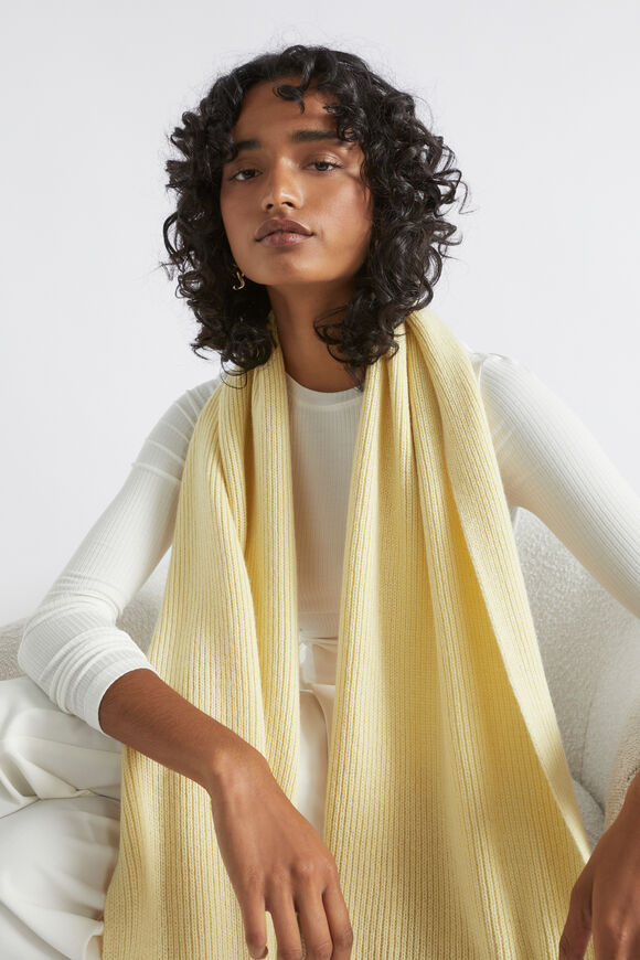 Rib Knit Scarf  Soft Butter  hi-res