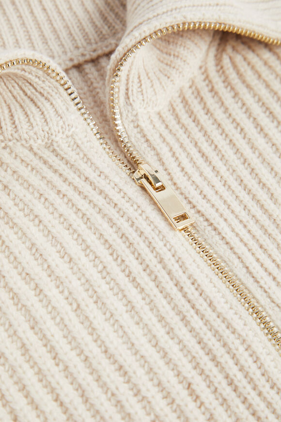Zip Collared Bib  Vanilla  hi-res