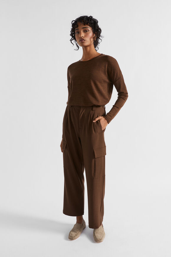 Babywool Curve Hem Top  Hot Chocolate Marle  hi-res