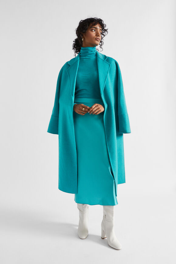 Babywool Roll Neck Top  Peacock Blue Marle  hi-res