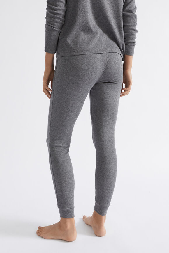 Cotton Rib Sleep Bottom  Charcoal Marle  hi-res