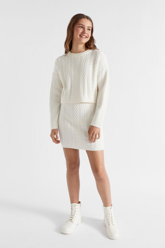 Cable Crop Knit  Vintage Cream  hi-res