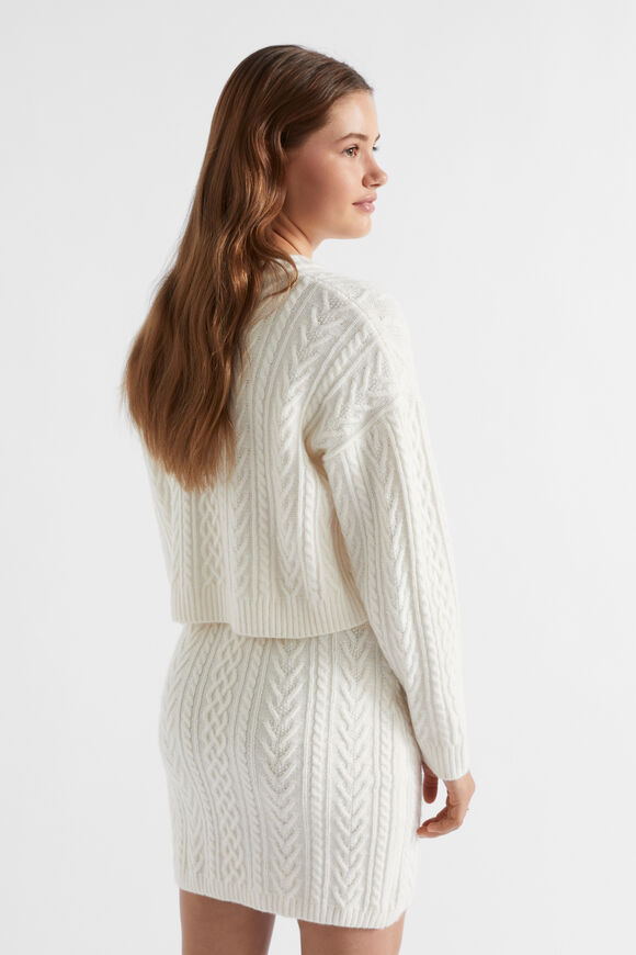 Cable Crop Knit  Vintage Cream  hi-res