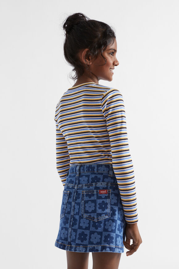 Rib Stripe Tee  Midnight Multi  hi-res