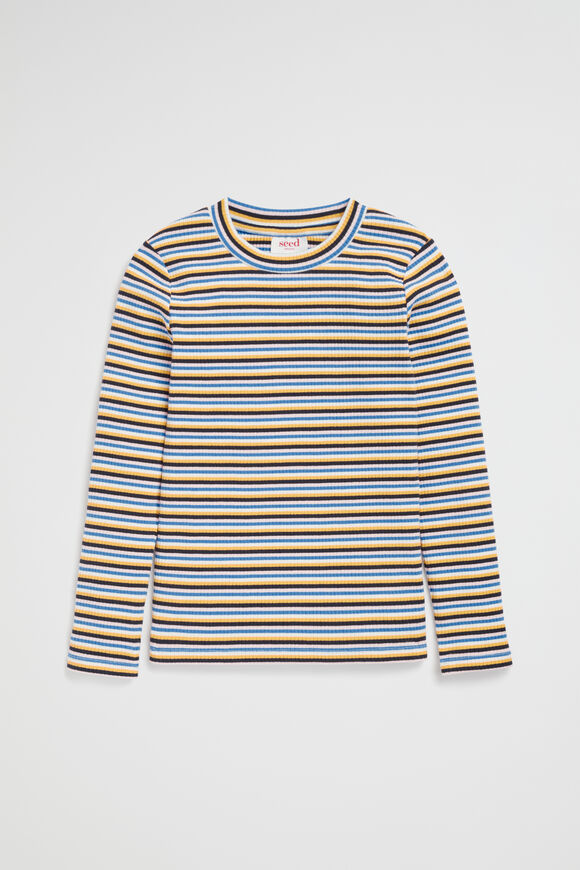 Rib Stripe Tee  Midnight Multi  hi-res