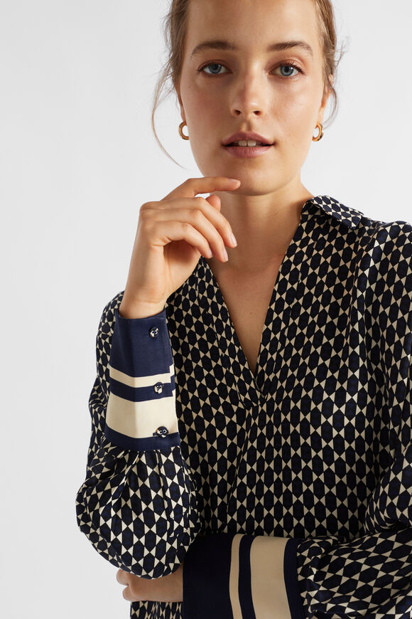 Diamond Geo Blouse  Midnight Sky Geo  hi-res