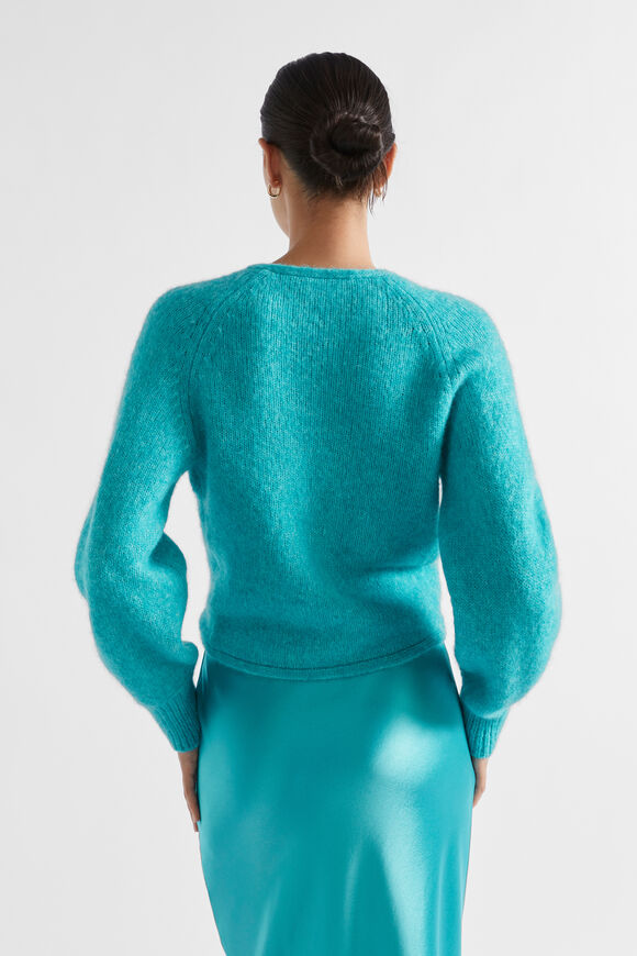 Wool Blend Twist Knit  Peacock Blue Marle  hi-res
