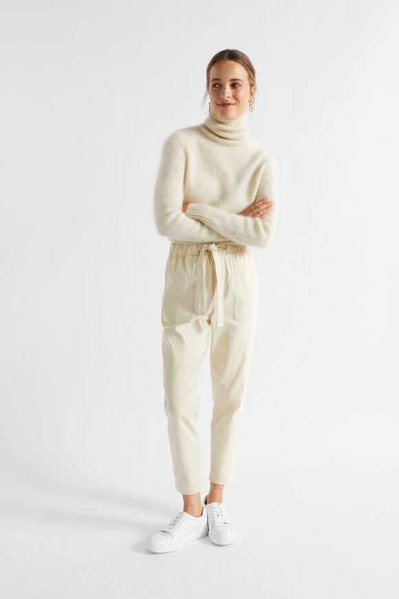Mohair Roll Neck Knit  Vanilla Cream Marle  hi-res