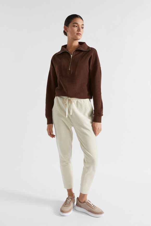 Reverse Terry Zip Thru Sweat  Hot Chocolate  hi-res