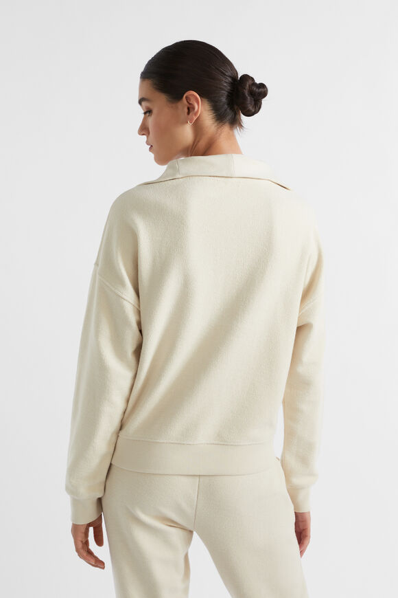 Reverse Terry Zip Thru Sweat  Vanilla Cream  hi-res