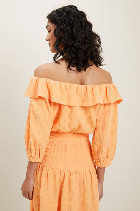 Cheesecloth Frill Top  Cantaloupe  hi-res