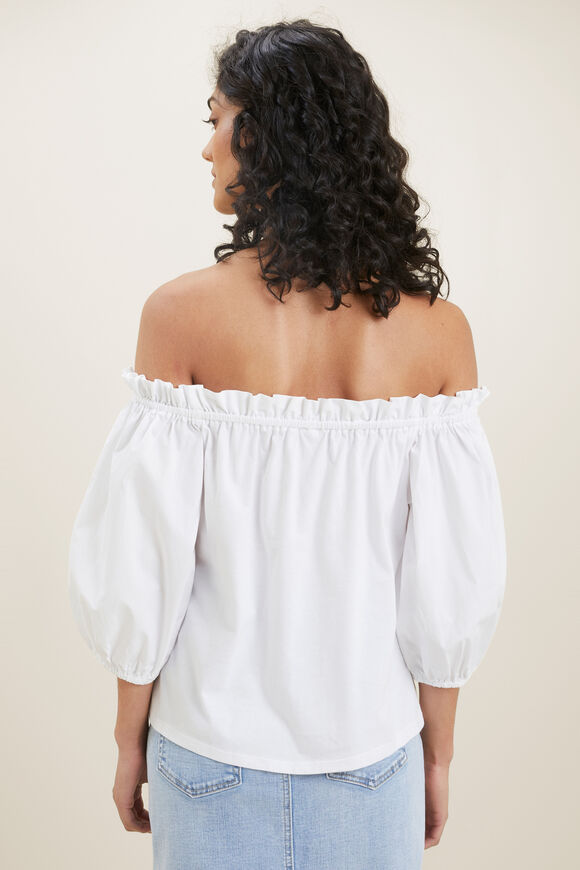 Frill Off Shoulder Top  Whisper White  hi-res
