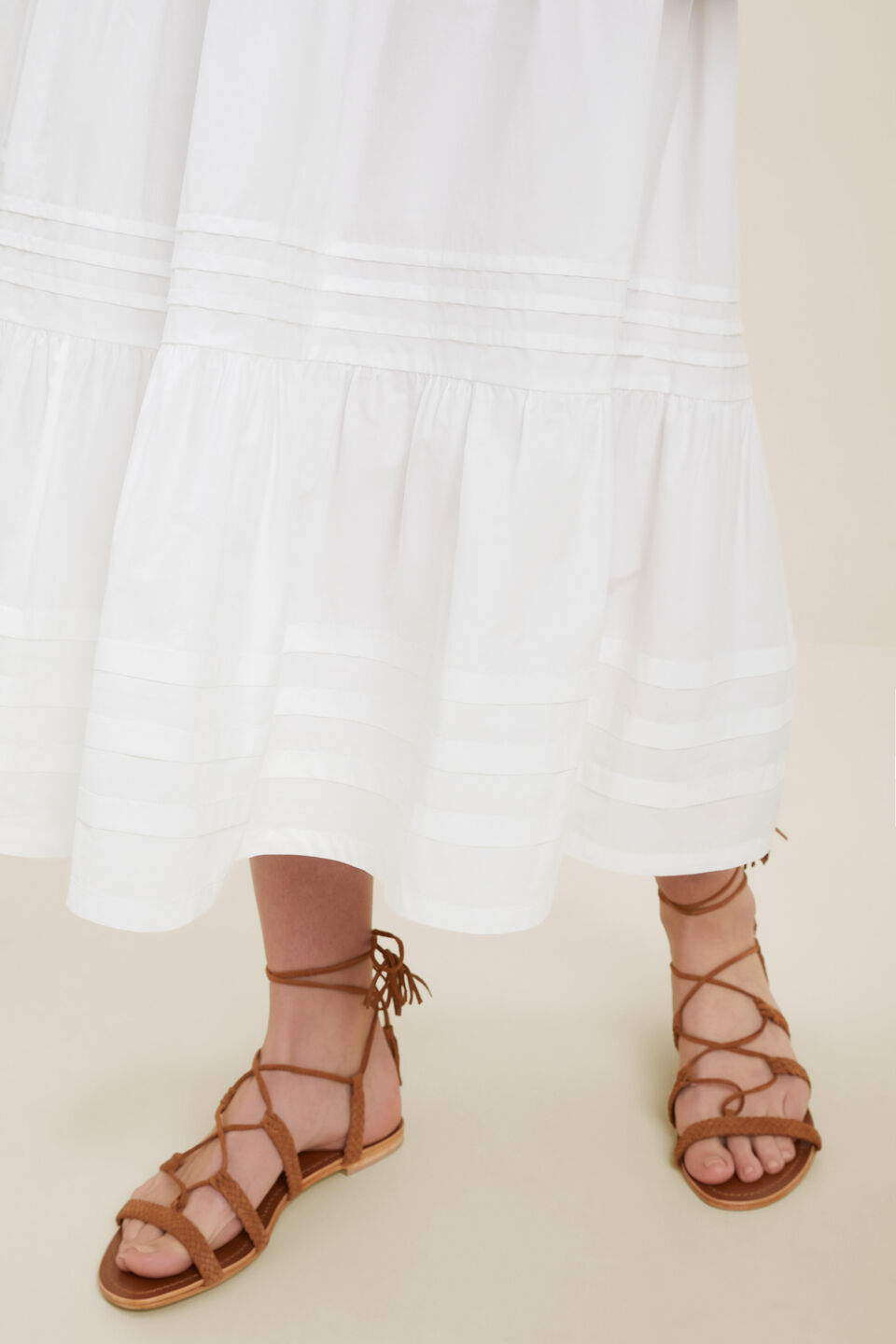 Poplin Tiered Skirt  Whisper White