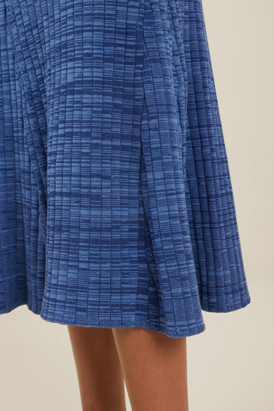 Sustainable Rib Godet Skirt  Eggshell Spacedye