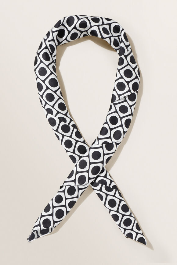 Silk Square Print Scarf  Black Multi  hi-res